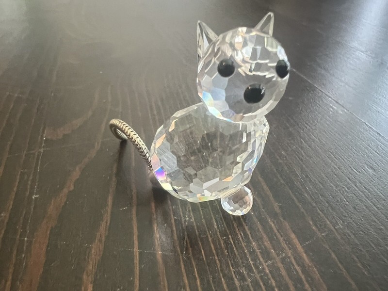 SWAROVSKI Max Schreck Design Crystal Cat Flexible Tail Miniature Figurine