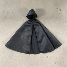 KC-HC-RG-BK: 1/12 Black Wired Hooded Cape for 6" Action Figures