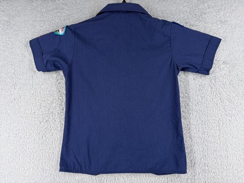VINTAGE Boy Scouts of America Shirt Youth Medium Blue Button Up Polyester - Picture 12 of 14