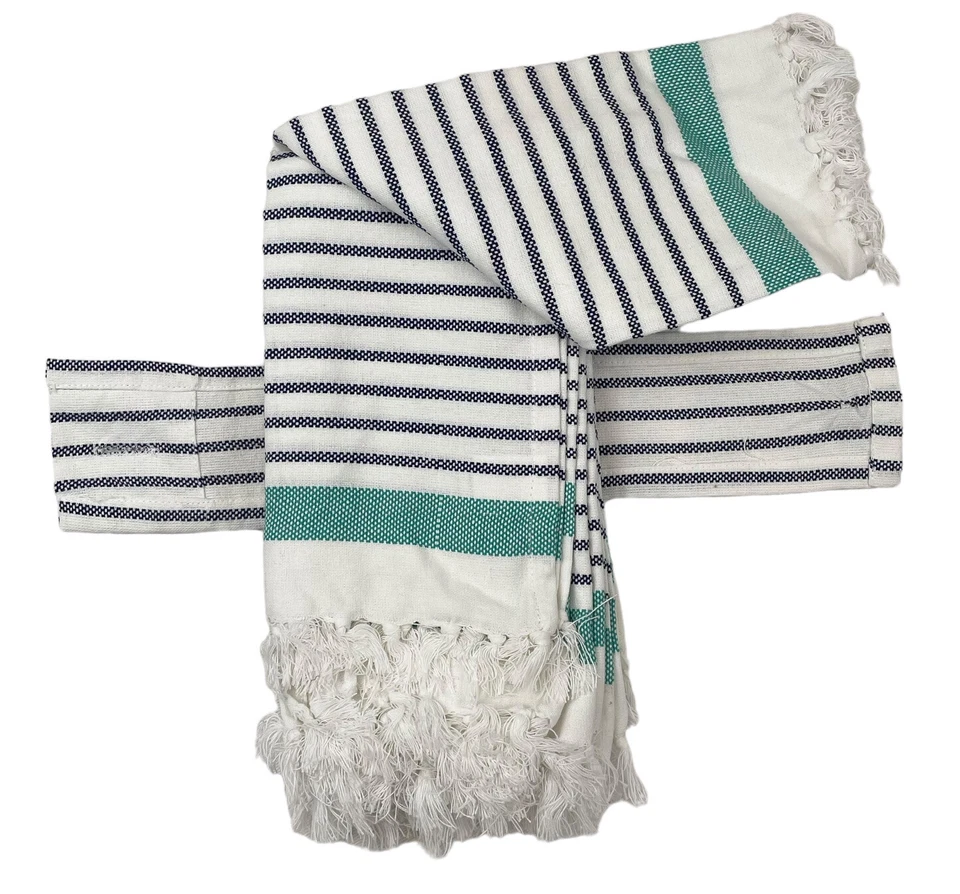 NWT Threshold Cloth Napkins 100% Cotton Blue and White Striped 20"x20” Set of 4 - Image 4 of 4