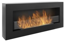 Bio camino con vetro BOX 90 cm Caminetto bioetanolo da parete FIAMMA REGOLABILE