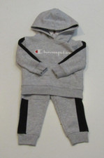 CHAMPION Kids Gray Black Active Hoodie Sweat Pants Joggers 2 Piece Set Sz 2T