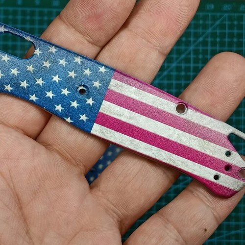 Custom Made USA Flag War Edition TC4 Grip Handle Scales for Benchmade Bugout 535 - Bild 19 von 19