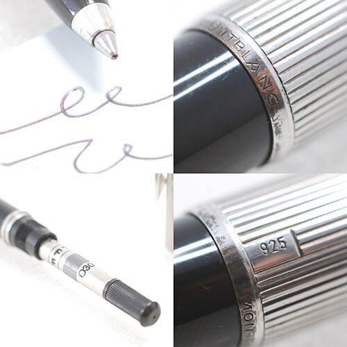 Montblanc/186 Hammer Trigger Ballpoint Pen Black Silver Cap 925 F Ink