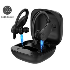 Bluetooth 5.0 Earphones LED Digital Display Ear Hook Sports Waterproof Headsets