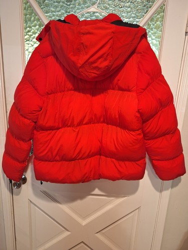 Nike Air Jordan Men's XL $225 Puffer Jacket Red Black Full Zip Hood DQ8104-612 - Picture 5 of 6