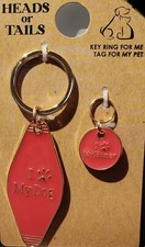 I LOVE MY DOG Keychain with Matching I LOVE MY HUMAN Dog Tag SEE PHOTOS NEW