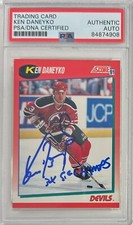 Ken Daneyko  auto insc 1991 Score #46 card PSA Encapsulated New Jersey Devils