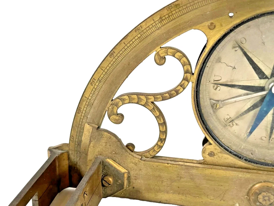 Instrument scientifique - Graphometre à pinnule signé par "Férat à Paris " - Photo 3/4