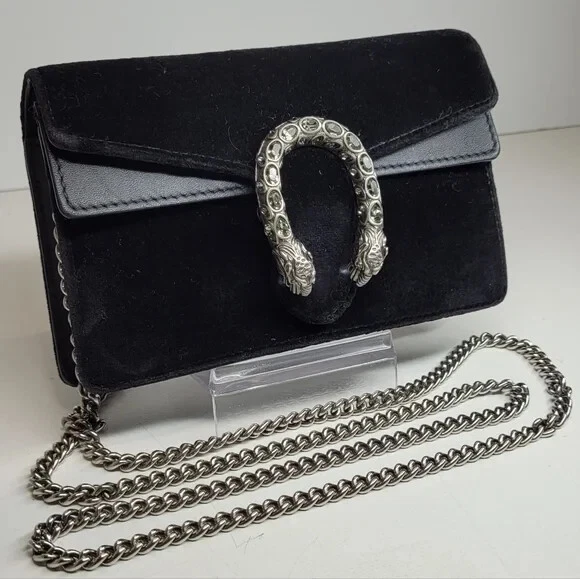 [eBay Live] Gucci Dionysus Mini Black Velvet Shoulder Bag