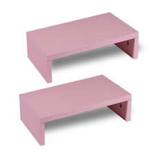 Dual monitor stand for desk, pink laptop stand with 18mm Plywood for 2 Monito...