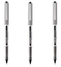 Uni-ball Vision Rollerball Pen 0.7mm Fine Point Black 3/Pk Office School Home