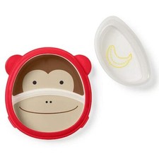 Skip Hop Zoo Smart Serve Plate  Bowl Monkey BPA Free 6 m Baby Feeding Dish New