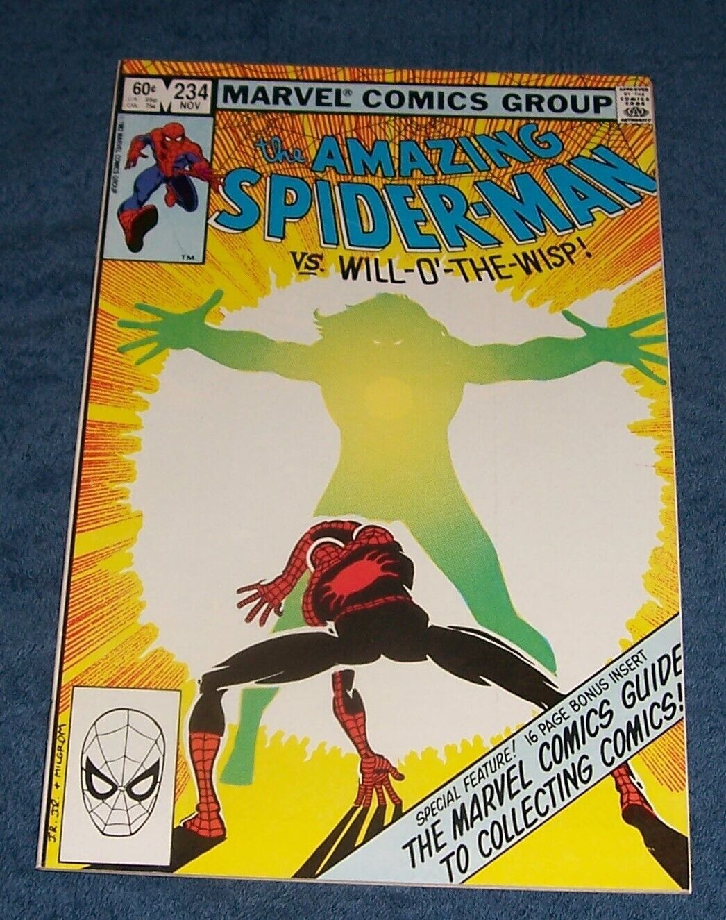 Tan Top AMAZING SPIDER-MAN 234, Will O the Wisp, Tarantula, New 1982 Comb. Shpg