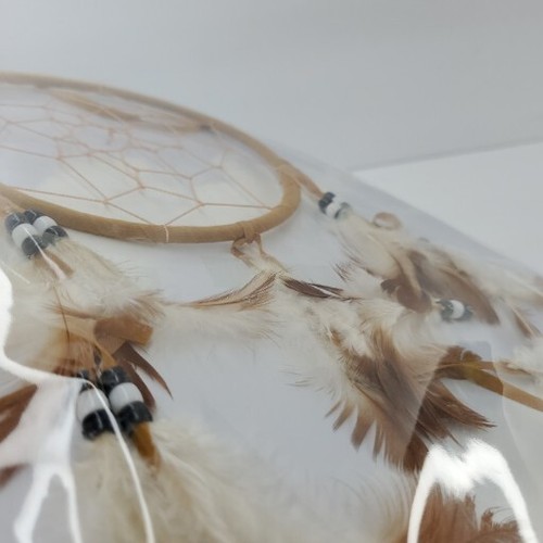 Dream Catcher With White And Beige Feathers From St. Joseph's Indian School NIB - Picture 7 of 9
