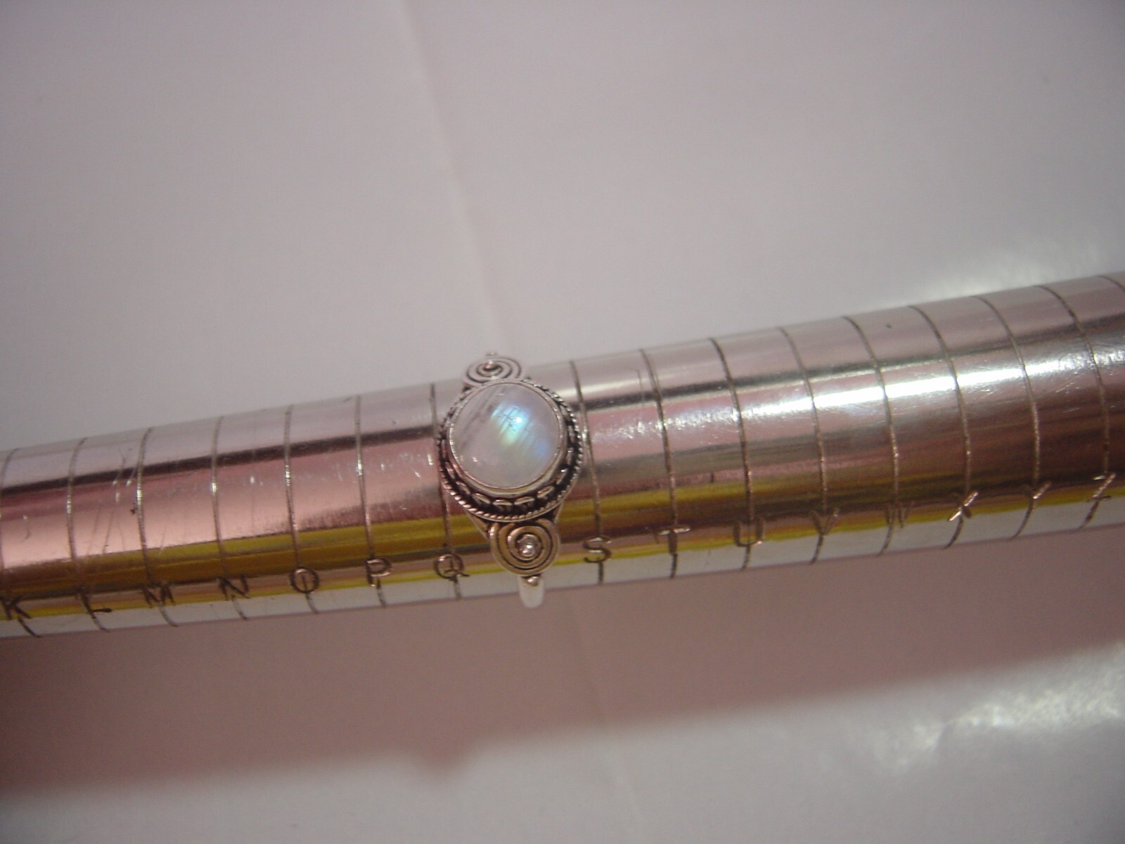 Solid Silver Vintage Ring-incredible rainbow moon… - image 11