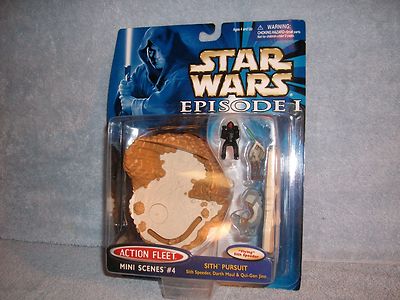 SITH PURSUIT Maul Sith Speeder Qui-Gon Jinn STAR WARS Action Fleet Mini Scenes 4