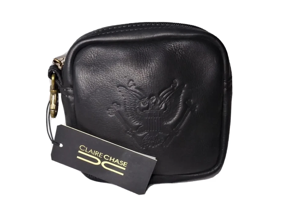 Claire Chase Bolsa de Cuero Colombiana Pequeña Bolsa de Accesorios TTI Logo Estampado Foto 4 de 4