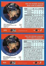 #625 ROB DIMAIO RC ERROR SHIFTED STATS + CORRECTED 1990-91 PRO SET ISLANDERS