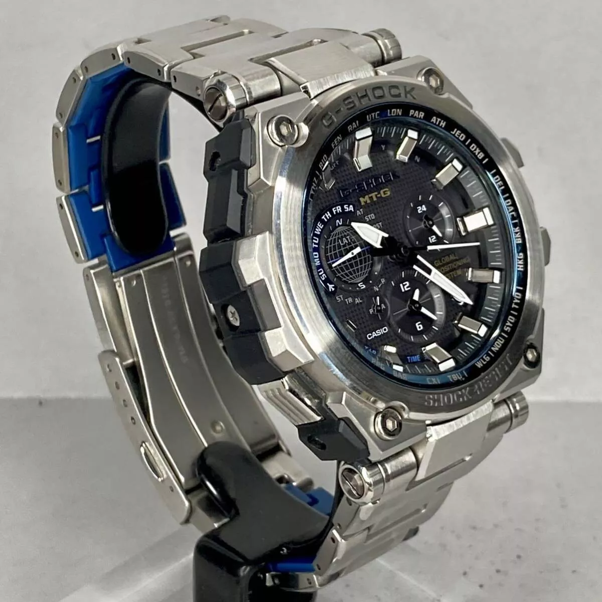 CASIO G-Shock MTG-G1000D-1A2JF Analog Black Dial Silver Tough Solar used japan