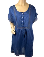 J.Crew Factory Short Lounger or Nighty Size M Lattice Lace Side Pockets Sheer