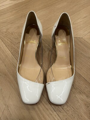 White Cristian Louboutin size 11 CHRISTIAN LOUBOUTIN Beloved 120 White Patent Floral D main image 4
