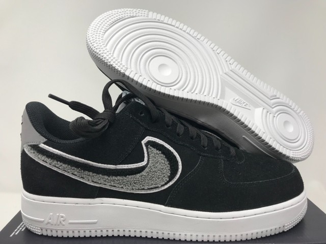 Chenille Swoosh Black Grey 823511 014 