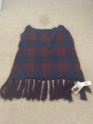Simply Noelle Plaid Navy And Red Wrap With Tags
