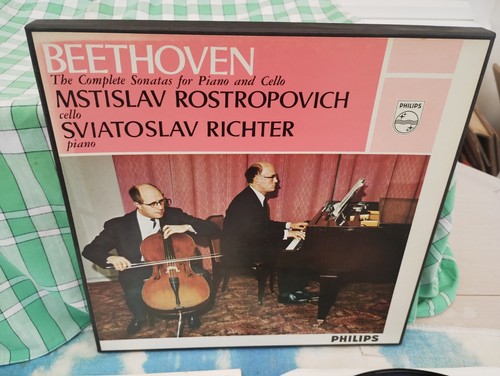 835 182/3 AY Beethoven Compl Sonatas Piano & Cello Richter Rostropovich 2LP BOX - Zdjęcie 2 z 5