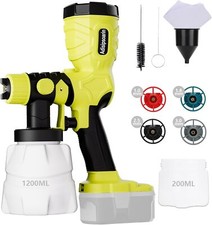 18v Paint Sprayer High Speed for Ryobi 18v Battery 2 Containers for House Paint