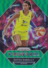 2021 Panini Prizm WNBA Fireworks Insert Green Refractor #7 Satou Sabally