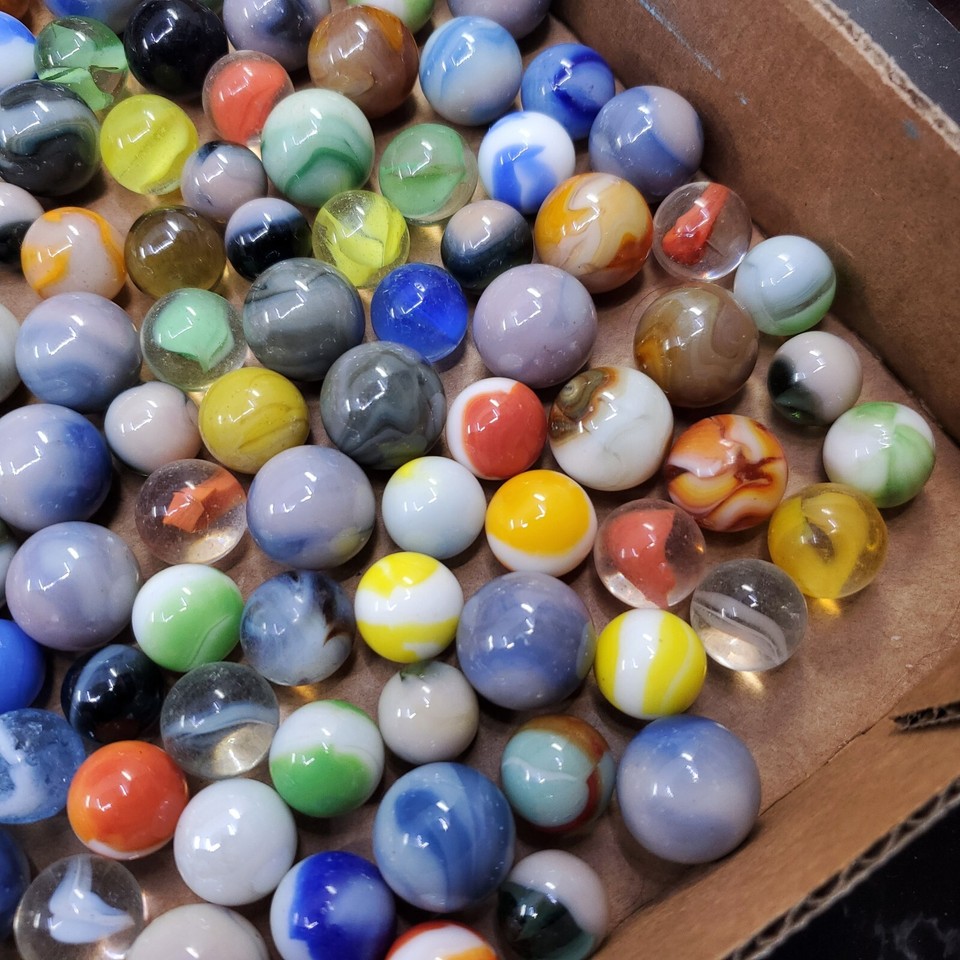 Large Vintage Estate Marbles Marble Lot Various Sizes, Styles, and