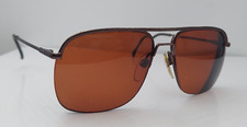 Vintage Luxottica Bronze Pilot Half-Rim Metal Sunglasses Italy FRAMES ONLY