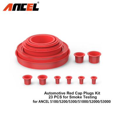 ANCEL Automotive Red Cap Plugs Kit for  Smoke Machine Leak Testing Diagnostics