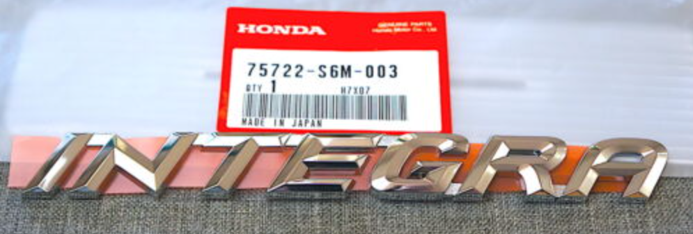 Black Red Rear H Emblem Trunk Badge Type R For Honda Acura RSX