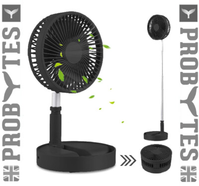 Folding Telescopic Wireless Fan Oscillating Rechargeable Portable Desk ...