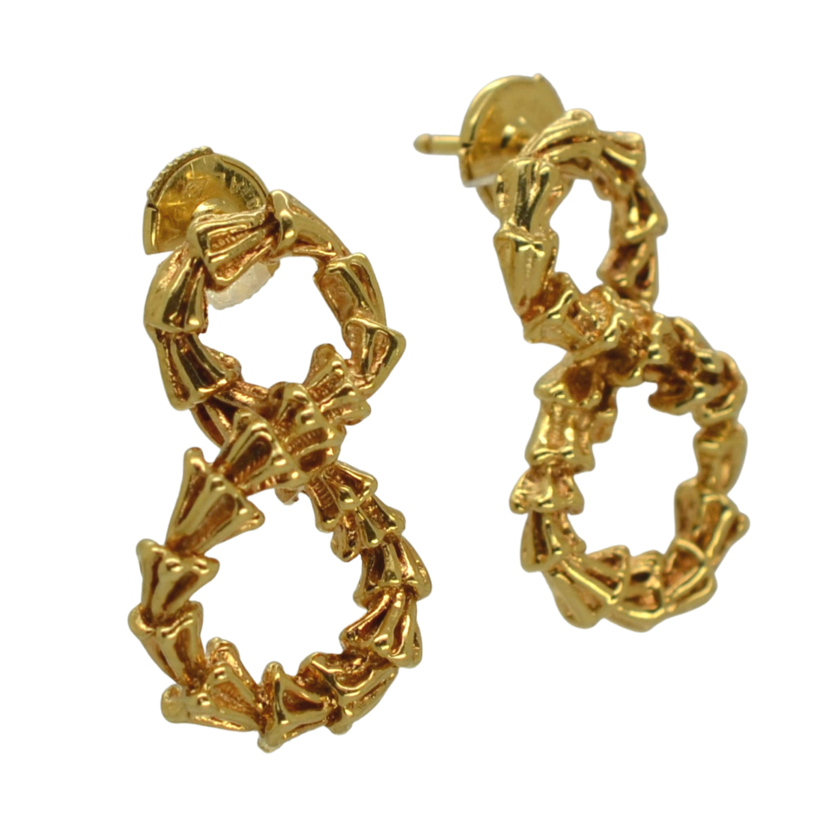 MECAN 18K Yellow Gold Solid Texture Infinite 8 Da… - image 2