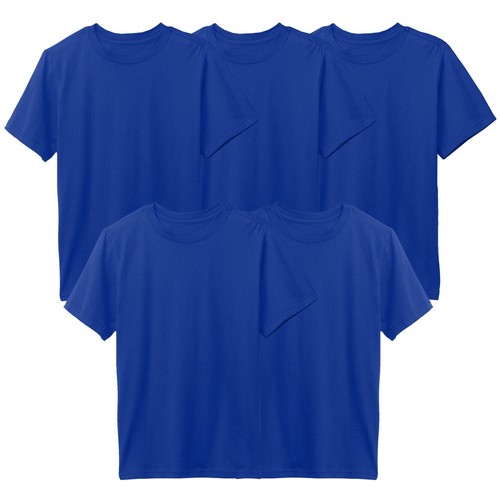 Boys Short Sleeve Crew Neck Premium Soft Cotton Blend TShirt (XS-2XL) NEW 5 PACK - Picture 21 of 48