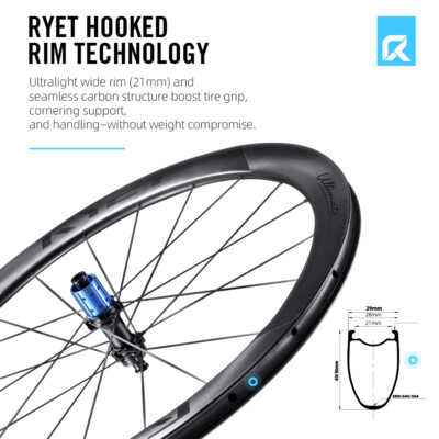 Road Bike Wheelset 36T Ceramic Ratchet Full Carbon Tubeless
