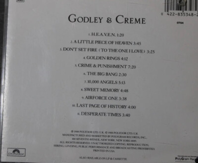 GODLEY &amp; CREMEGOODBYE BLUE SKY CD - 1988 Polydor - Preowned | eBay