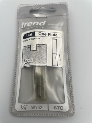 Trend Exzenter Einfluten-Fräser 6,3 mm 10 mm 1/4 Zoll