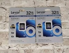 Lot 2 Lexar 32GB PLATINUM II SDHC UHS-I 30MB/s HD 1080p, 200x, High-speed