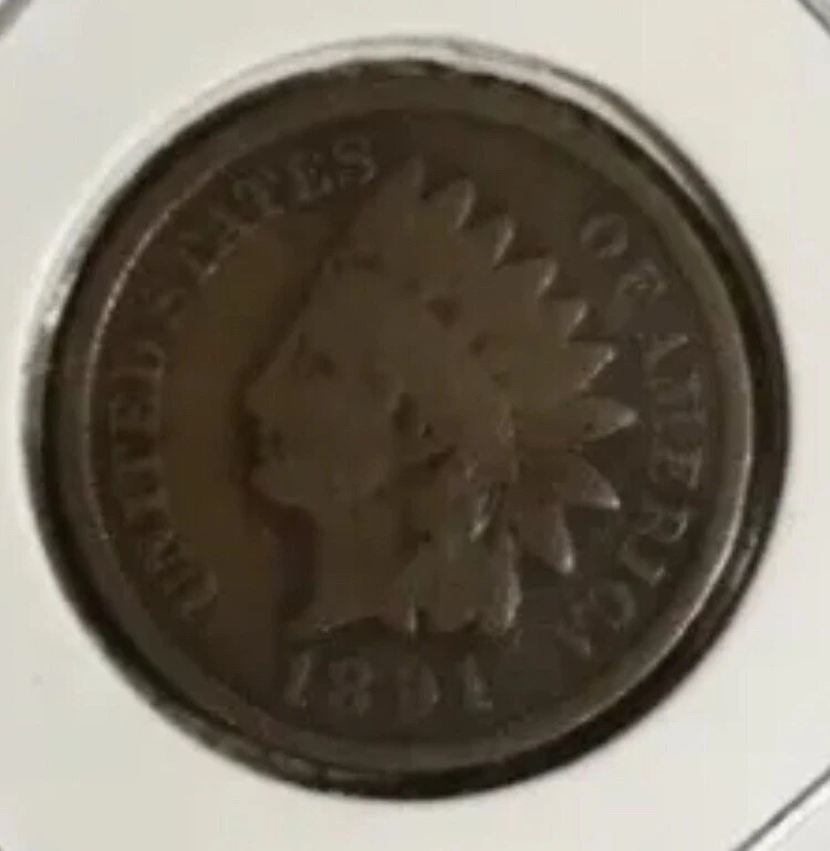 US 1891 Indian Head Cent Penny 1c Coin Fine - Image 4 of 4
