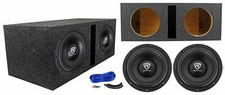  2 Rockville W10K6D4 V2 10" 4000w Car Audio Subwoofers Vented Sub Box Enclosure