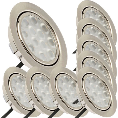 3W Flache LED Möbel-Einbauspots, 200lm, Edelstahl, (3200K) Warmweiß, Trafo dabei - Bild 21 von 22