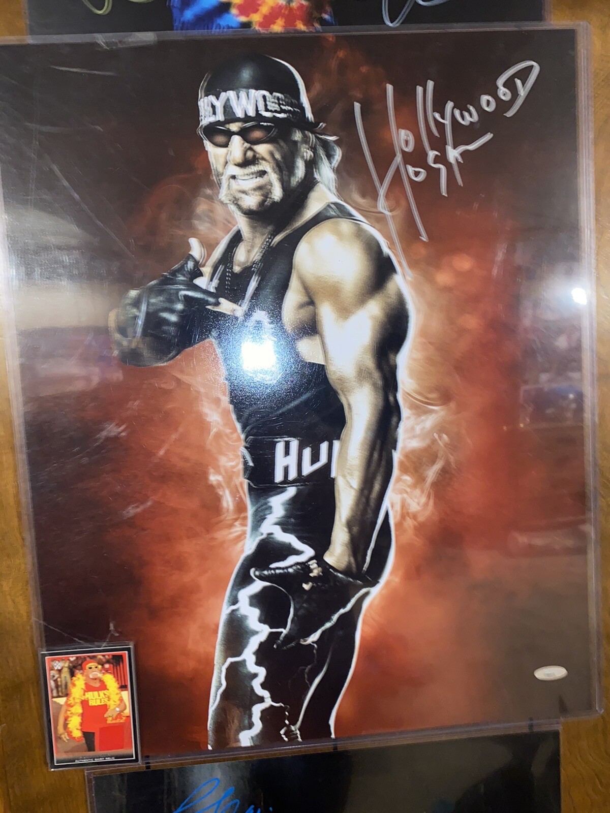 Hulk Hogan Autographed Signed Hulk Hollywood Hogan 16x20 Photo JSA Authenticated W/ Shirt relic Card 