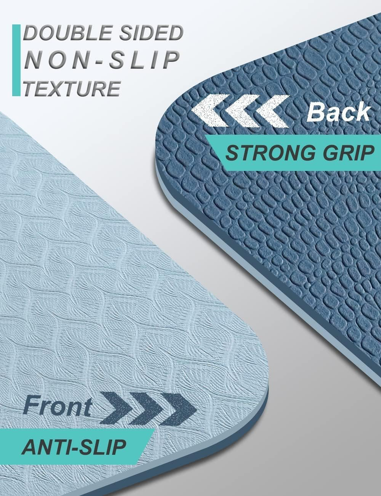 Extra Wide 72x32 Inch Non-Slip 7mm Thick Double-Sided Yoga Mat