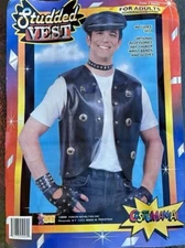 FORUM NOVELTIES BLACK STUDDED VEST ONE SIZE FITS MOST ADULTS 