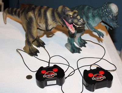 2 Jurassic Park Lost World Remote Controlled T-Rex & Pachy ToyBiz 1997 WORKS