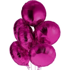 KatchOn Big Hot Pink Balloons Foil - 18 Inch Pack of 6 | 4D Round Hot Pink My...